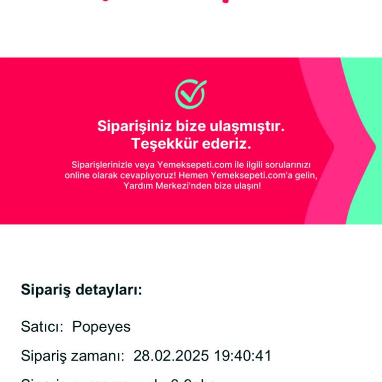 Ankara Panora Popeyes Ve Yemek Sepeti İle Yaşadığım Sipariş Sorunu