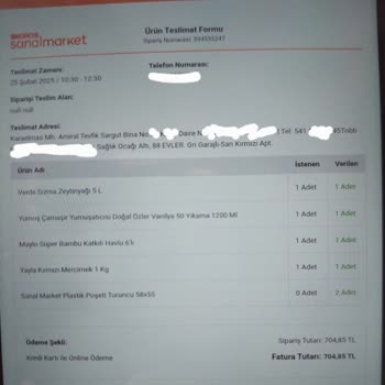 Eksik Ürün Teslimatı Ve İletişim Sorunları Mağduriyeti