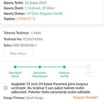 Trendyol Siparişim Sürat Kargo Yüzünden Mağduriyet Yaşatıyor