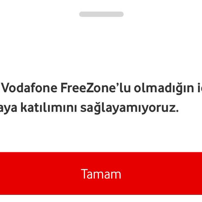 Vodafone Pay FreeZone Kampanyasına Katılamama Sorunu