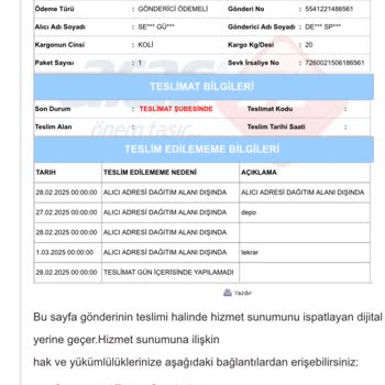 Aras Kargo'da Teslimat Sorunları Ve İlgisiz Personel