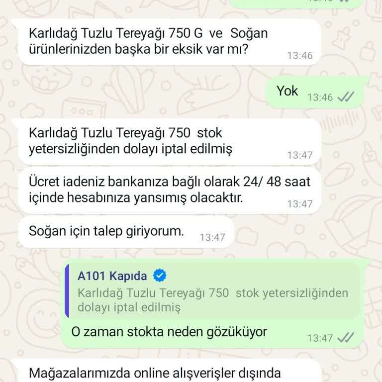 A101 Kapıda Uygulamasında Eksik Ürün Ve Stok Sorunu