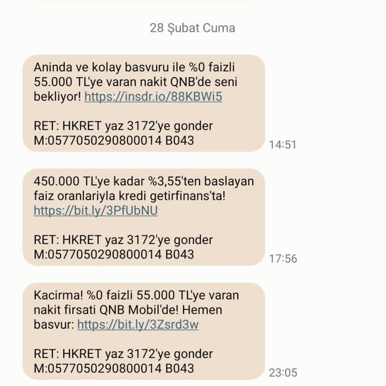 İstenmeyen SMS'lerden Kurtulamıyorum: Hesap Kurdu'ndan Gelen Mesajlar