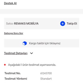 Remaks Mobilya'dan Alınan Portmanto Gönderilmiyor