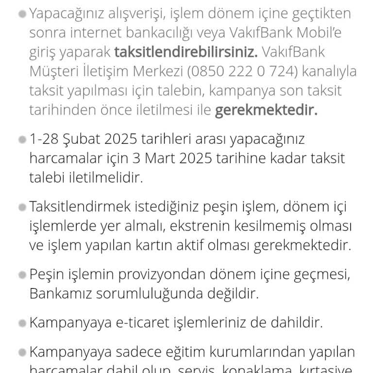 VakıfBank Eğitim Alışverişi Taksit Kampanyası Mağduriyeti