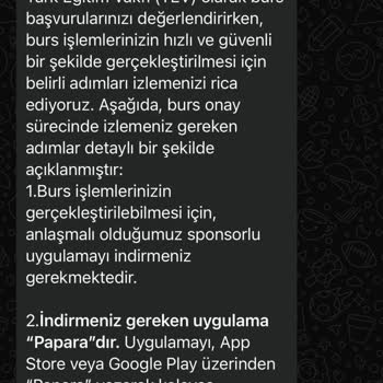 Burs Kazandım Sanarken Gelen Şok Mesaj