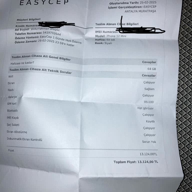 EasyCep'te Ödeme Sorunu