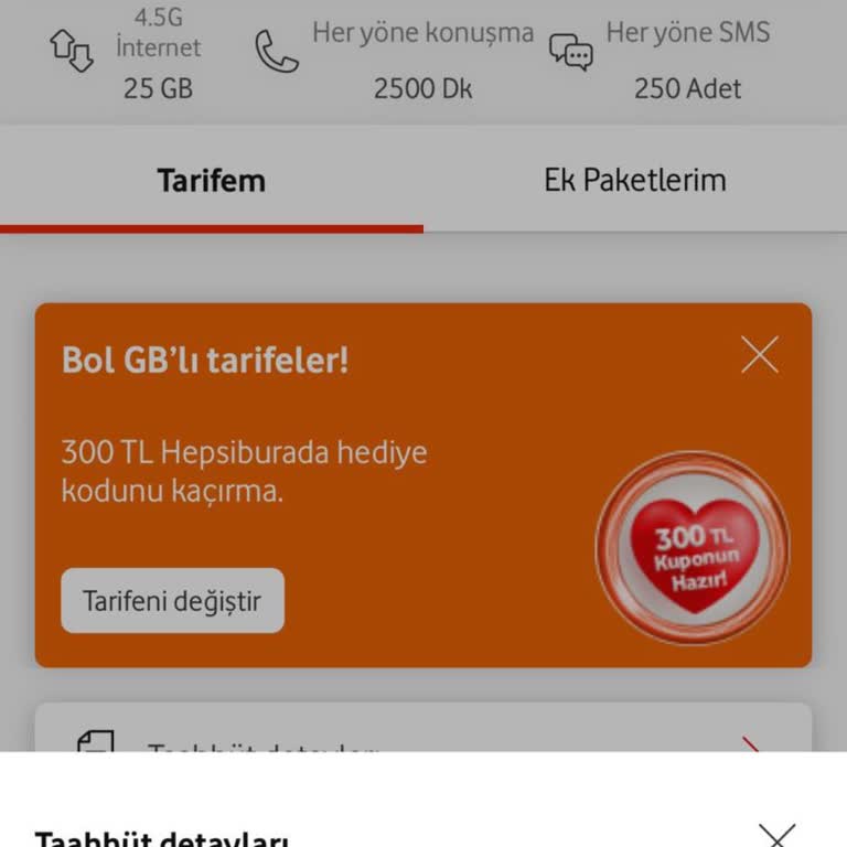 Vodafone'da Taahhütlü Tarife Mağduriyeti: Ek 25 GB Hakkı Kullanılamıyor