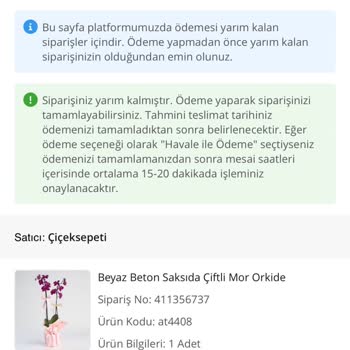 Çiçek Siparişimde Ödeme Sorunu