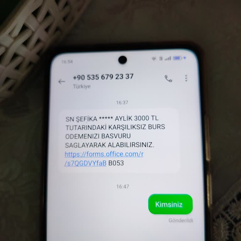 Şüpheli Burs Mesajı Ve Güvenlik Endişesi