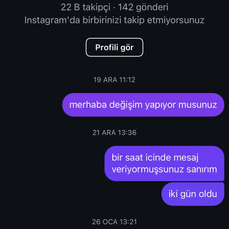 Yanıt Alınamayan Ürün Değişim Talebi