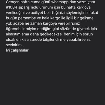 Sipariş Sonrası İletişim Sorunu Ve Güven Kaybı
