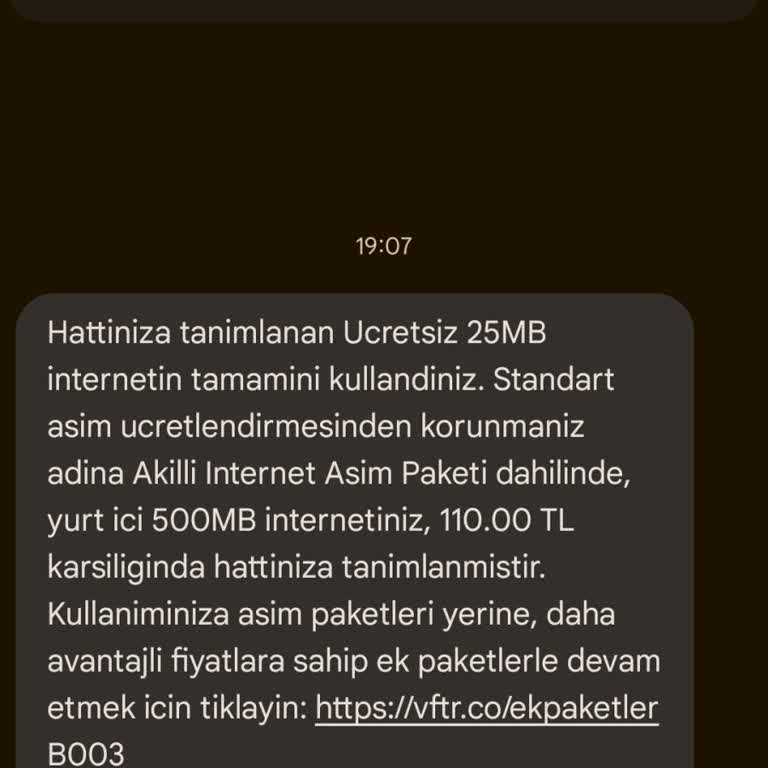 Yetkisiz İnternet Paketi Yüklemesi Ve Müşteri Hizmetleri Sorunu