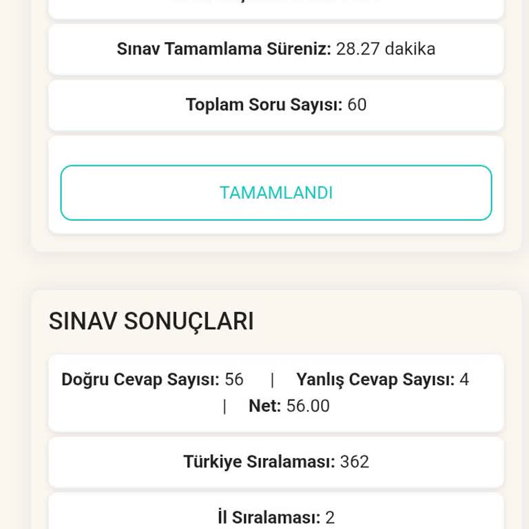 Sınav Süresi Ve Sonuç Tutarsızlığı