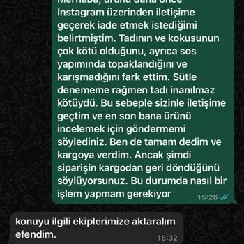 Tadı Ve Kıvamı Bozuk Ürün İçin İade Mücadelesi