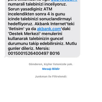 ATM Para Sıkışması Nedeniyle Mağduriyet Yaşayan Müşteri
