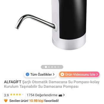 Trendyol Alfagift Şarjlı Otomatik Damacana Su Pompası Kısa Sürede Bozuldu!