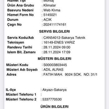 Klima Isıtmıyor Ve Servis İlgisiz