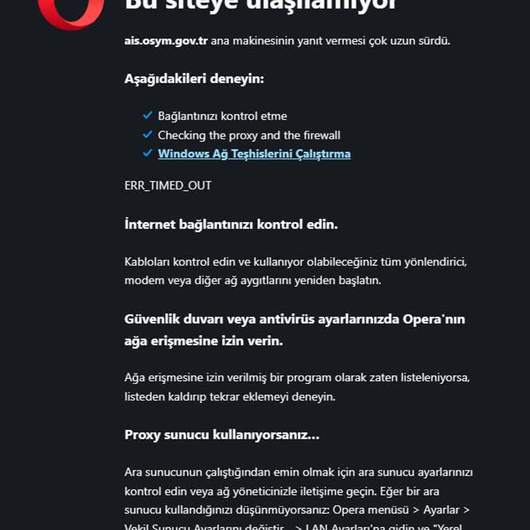 ÖSYM Sınav Giriş Sistemine Erişim Sorunu