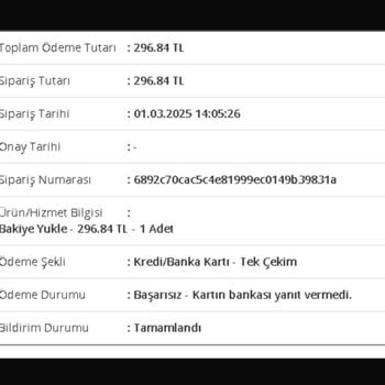 Ödeme İşlemi Başarısız Oldu, Param Kesildi