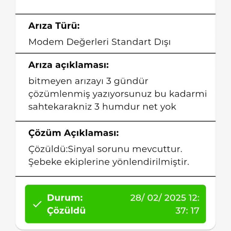 İnternet Kesintisi Ve Yanıltıcı Arıza Bildirimi