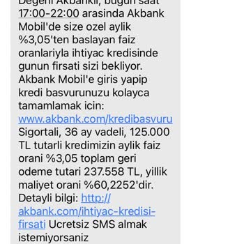 Akbank'tan Güven Sarsan Kredi Mesajı