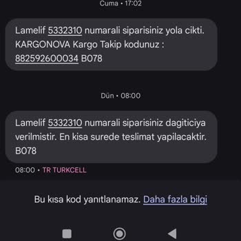Lamelif Giyim Karmaşık Kargo Süreci Ve Teslim Edilemeyen Ürünler
