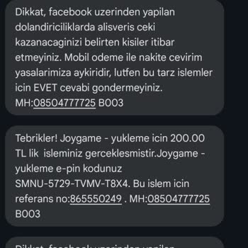 Vodafone Üzerinden İzni Olmadan Yapılan Şüpheli İşlemler