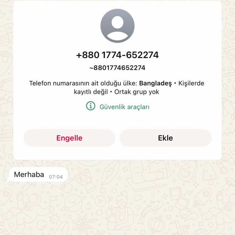 WhatsApp Bilinmeyen Yabancı Numara İle İletişim Sorunu