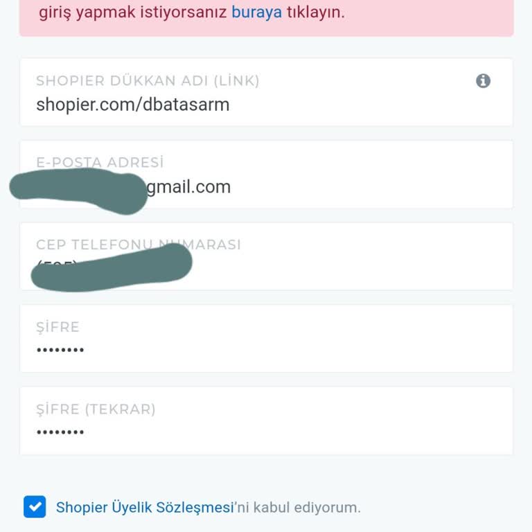 Shopier Üyelik Oluşturma Sorunu: E-posta Kabul Edilmiyor