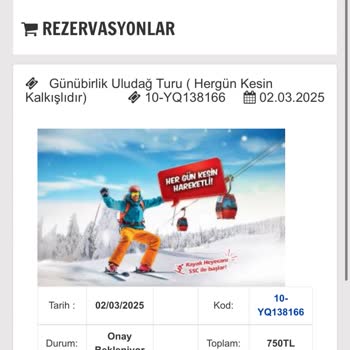 Uludağ Turu İçin Ödeme Yaptım Ama Onay Maili Gelmedi