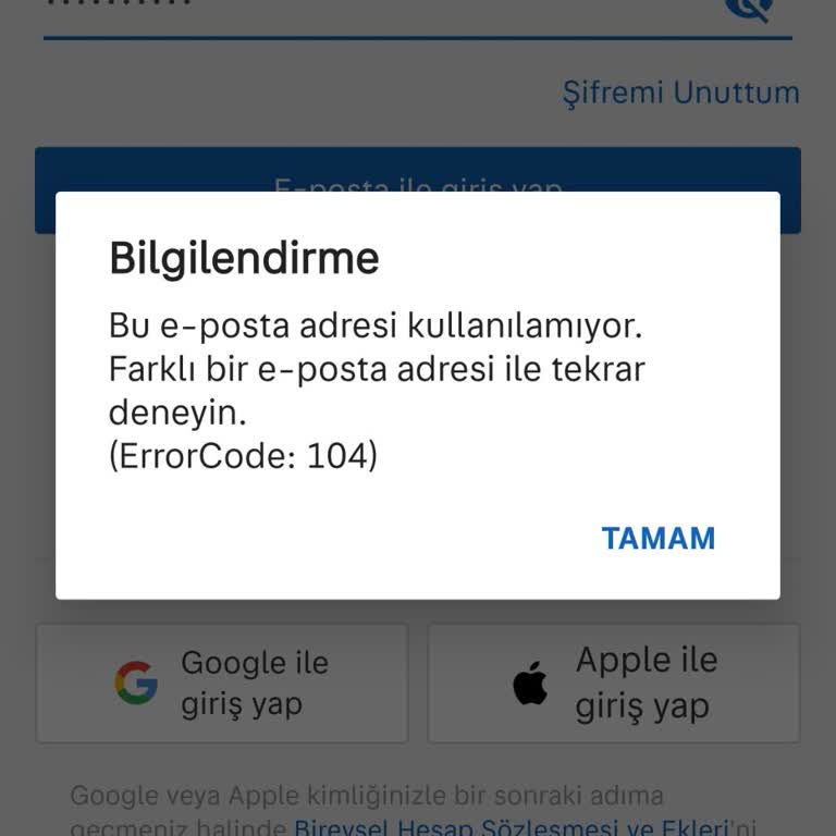 Hesabıma Erişim Engeli: Error 104 Sorunu