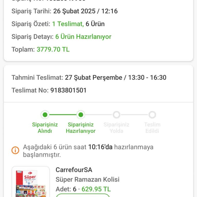 Teslim Edilmeyen Sipariş Ve İletişim Sorunları: Trendyol GO Ve Carrefour SA'ya Şikayet