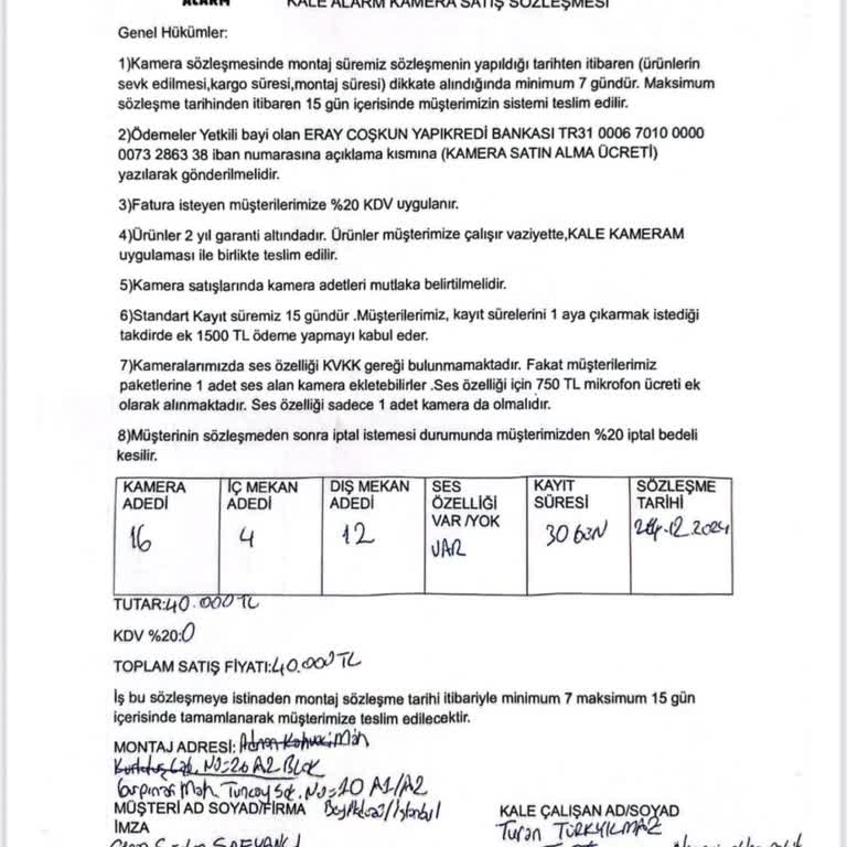 Kale Güvenlik'ten İade Sorunu