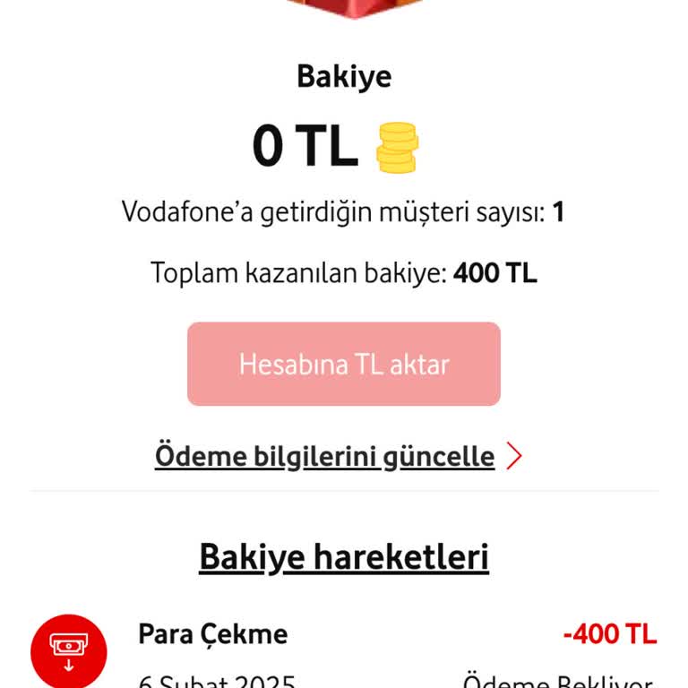 Vodafone Kampanya Ödemesi Gecikmesi