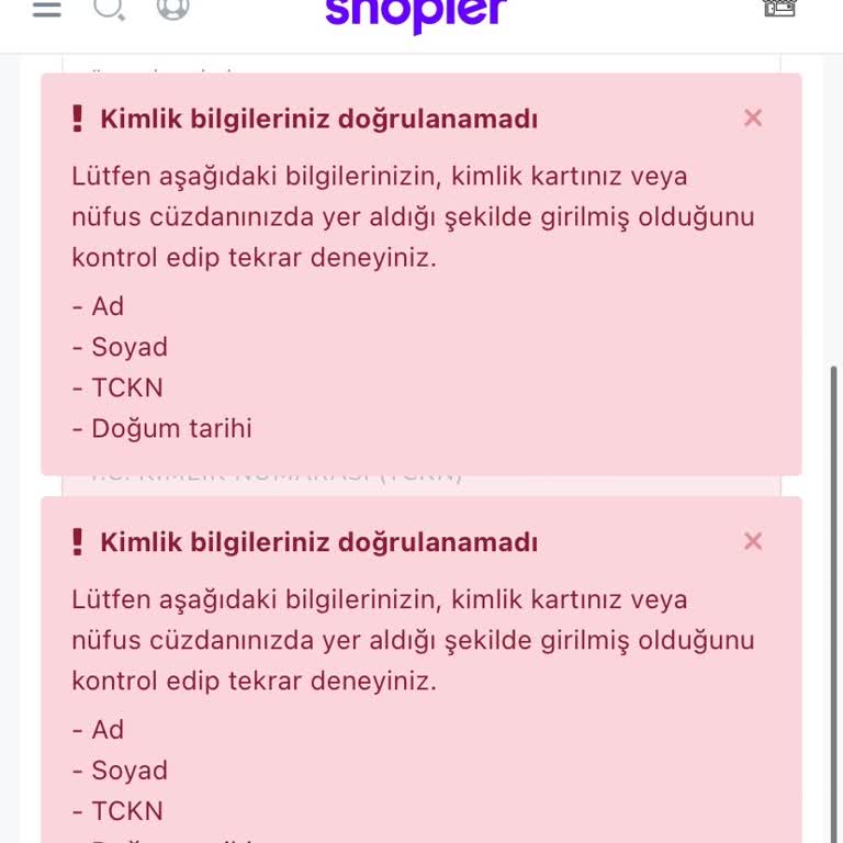 Shopier Hesap Onayı Sorunu: Kimlik Bilgileri Hatası