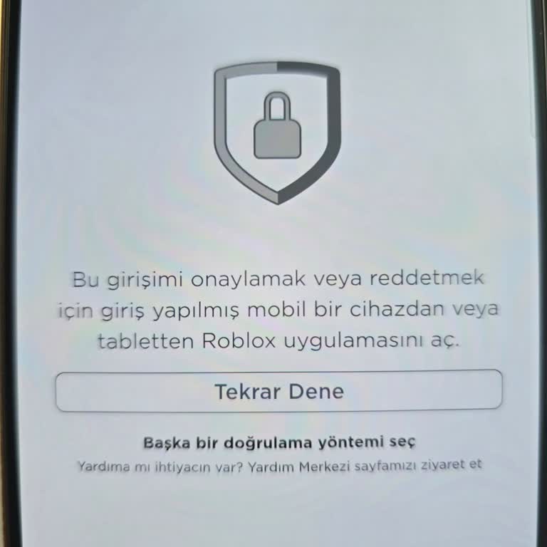 Roblox Hesabına Girişte İki Aşamalı Doğrulama Sorunu