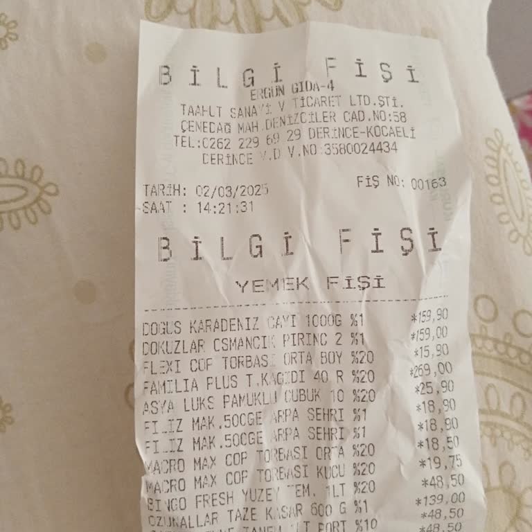 Ergün Gıda Market Şikayeti