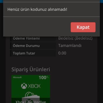 Satın Alınan Kodlar Ulaşmadı Müşteri Hizmeti Yetersiz