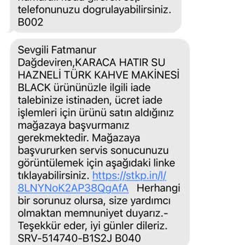 Karaca Kahve Makinesi Ve İade Çilesi