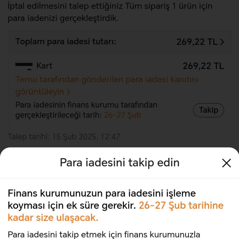 İptal Edilen Ürünün Para İadesi Hâlâ Yapılmadı