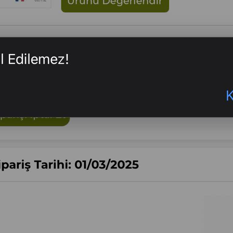 Yves Rocher Online Sipariş İptali Sorunu