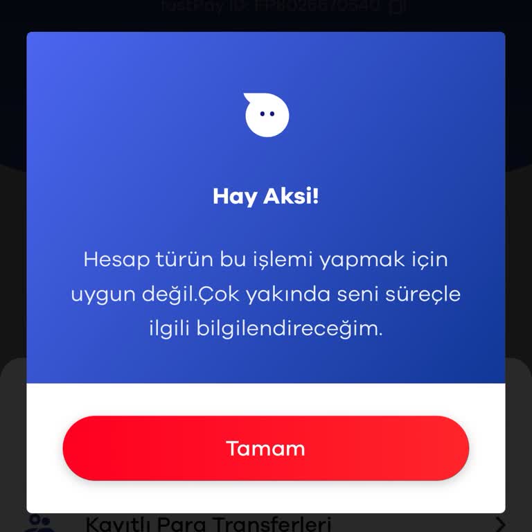 FastPay Hesabımda Para Transferi Sorunu