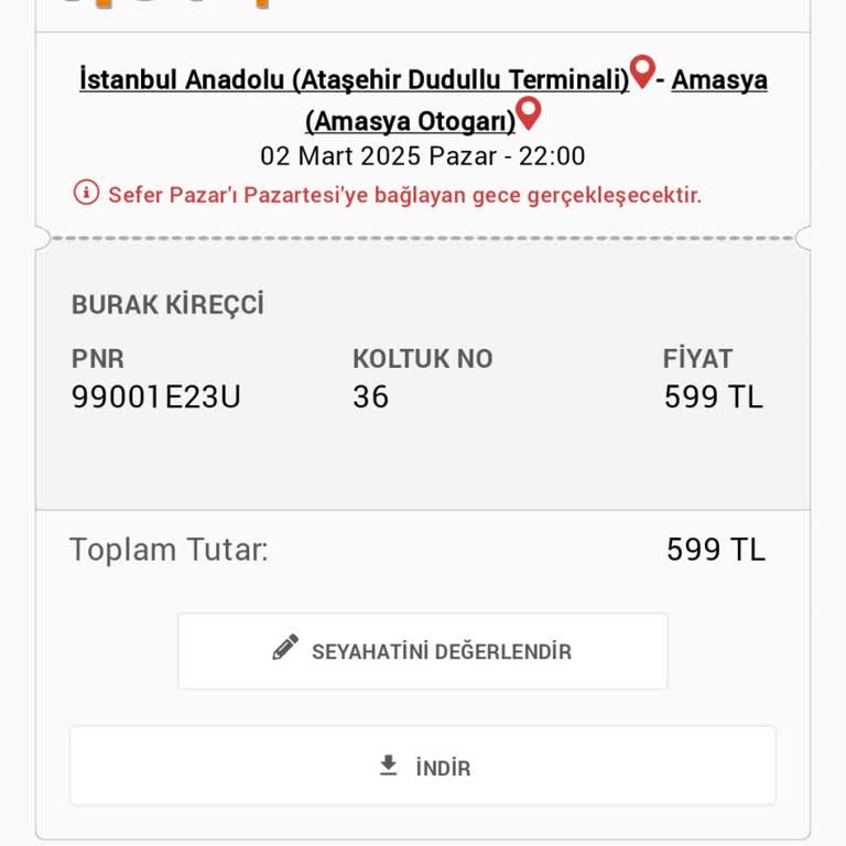 Obilet Uygulamasında Yanlış Koltuk Düzeni Sorunu