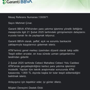 ATM'de Kaybolan Para Ve Bankanın Olumsuz Yanıtı