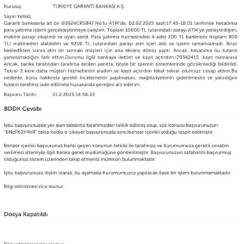 ATM'de Kaybolan Para Ve Bankanın Olumsuz Yanıtı