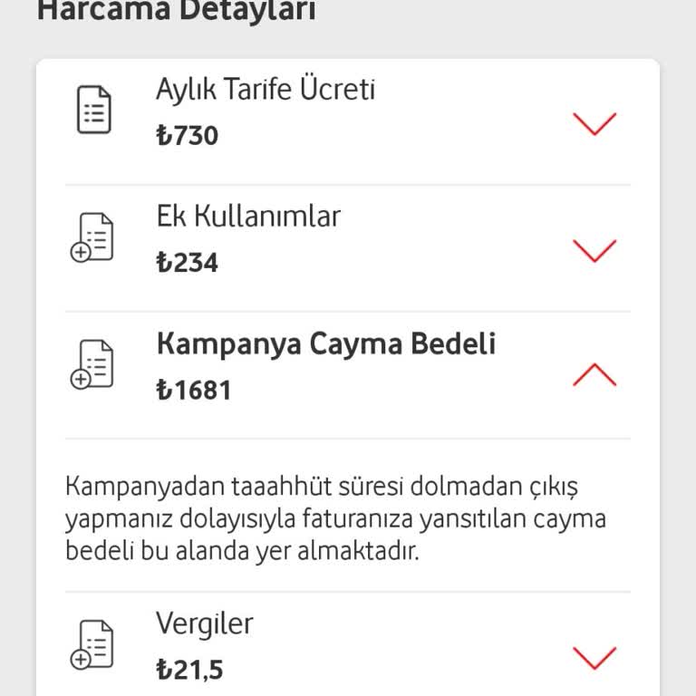 Vodafone Yanlış Fatura İşlemi Ve Yüksek Cayma Bedeli