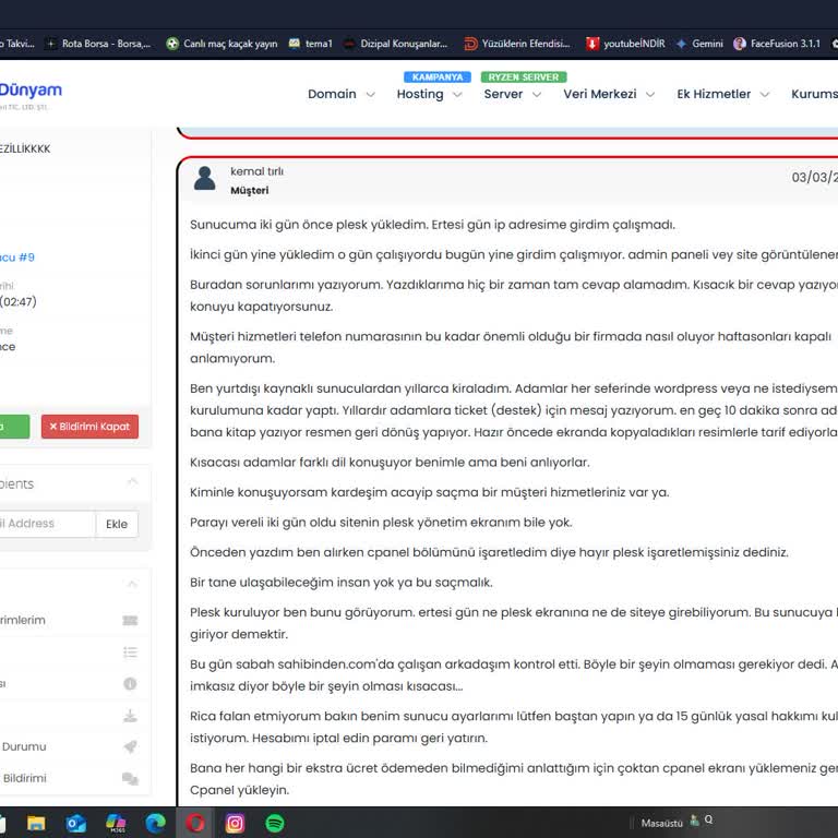 VPS Sunucu Sorunları Ve Yetersiz Müşteri Desteği