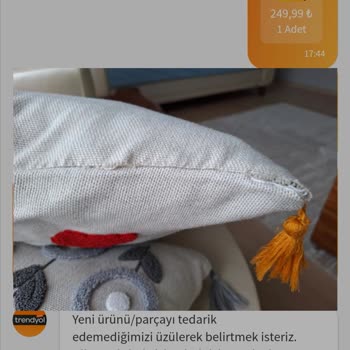 Trendyol'dan Aldığım Kırlentlerde Dikiş Problemi
