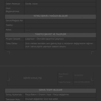 Karaca Kahve Makinesi Sorunu Ve İade Talebi